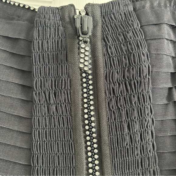 NWT FOR LOVE & LEMONS CELESTE MOIRE BLACK BOW STRAPLESS MINI DRESS SIZE M - Picture 8 of 10